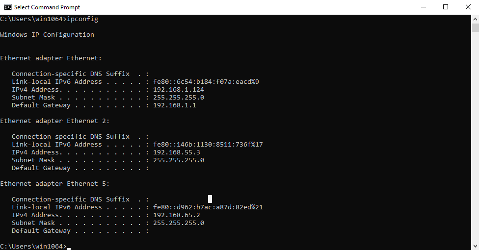 Figure 2. Windows Command Line