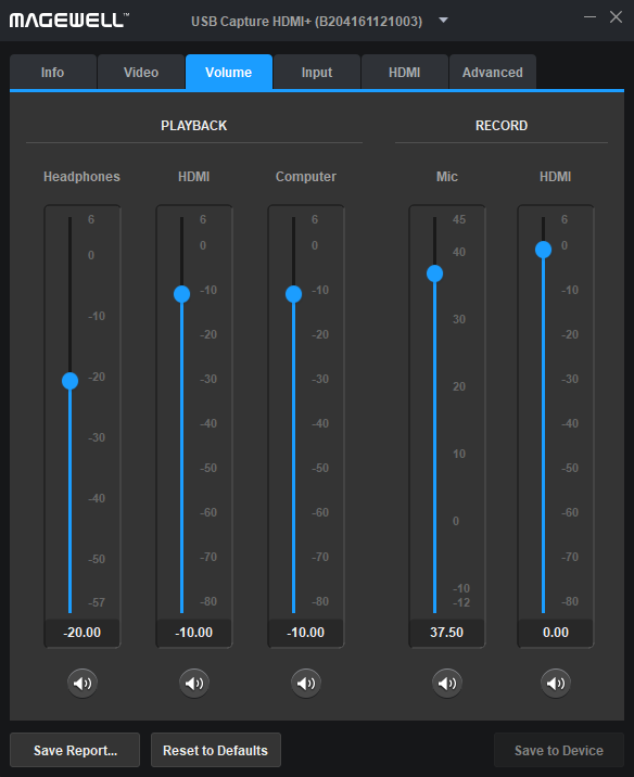 Adjust the volume of USB Capture (Plus) in USB Capture Utility V3