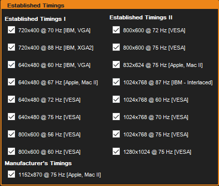 Established Timings in AW Editor