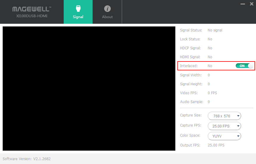 Enable de-interlacing in USB Capture Utility V2