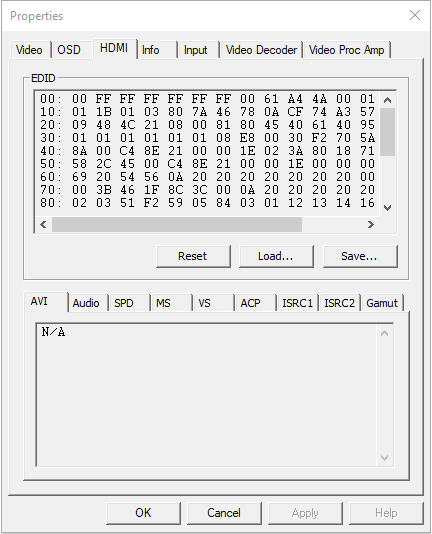 Use the Pro Capture driver panel to save EDID