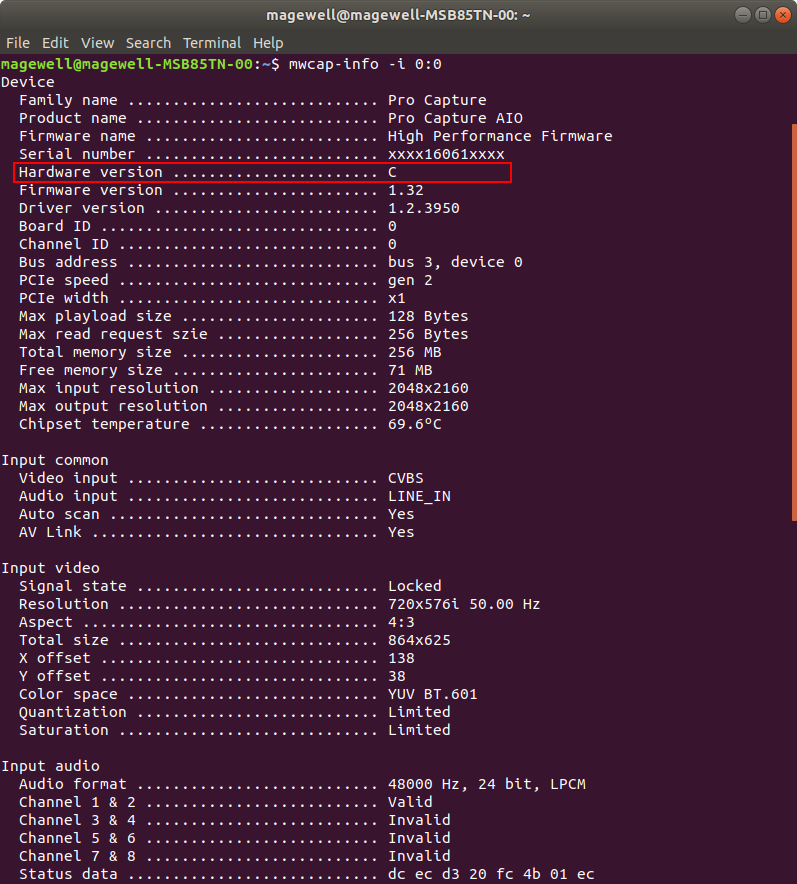 View hardware version in the Terminal