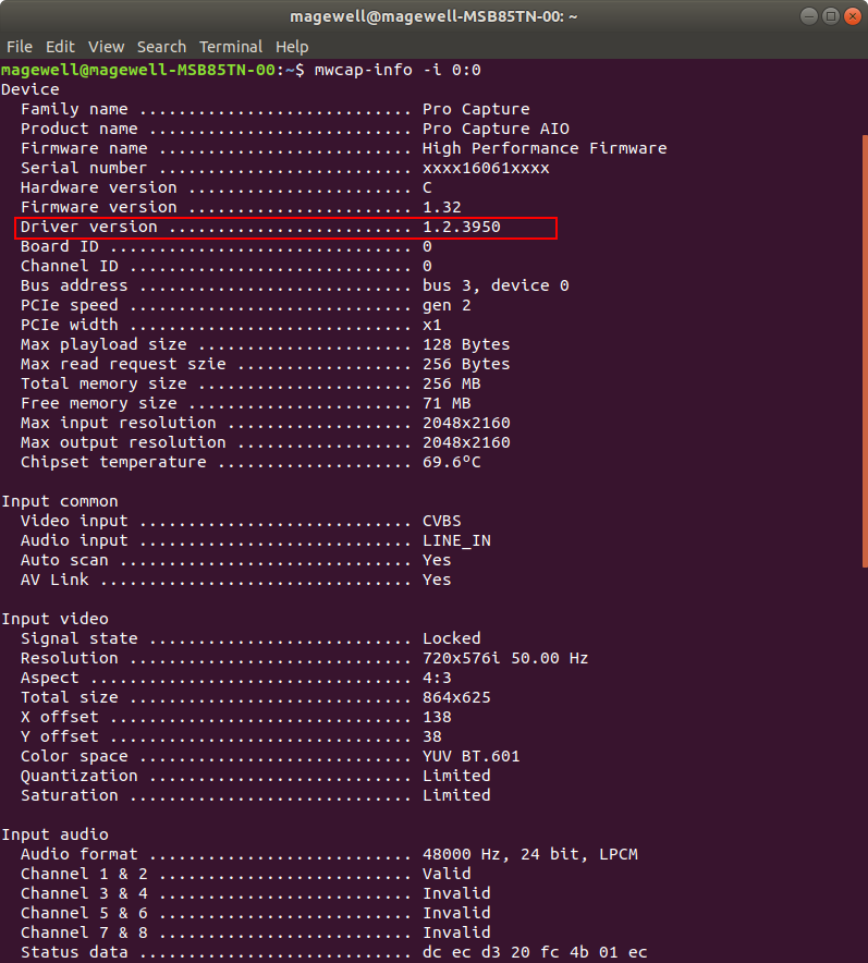 View device information in the Terminal