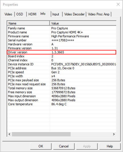 View driver version in the driver panel