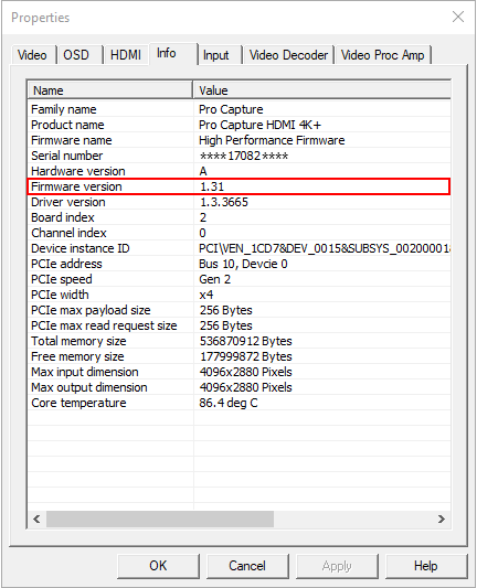 View firmware version in the driver panel