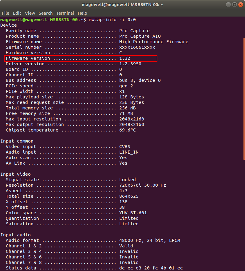 View firmware version in the Terminal