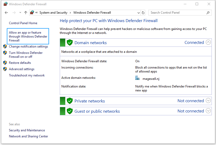 Windows Defender Firewall