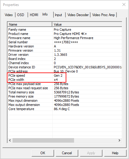 View the PCIe bandwidth in the driver panel