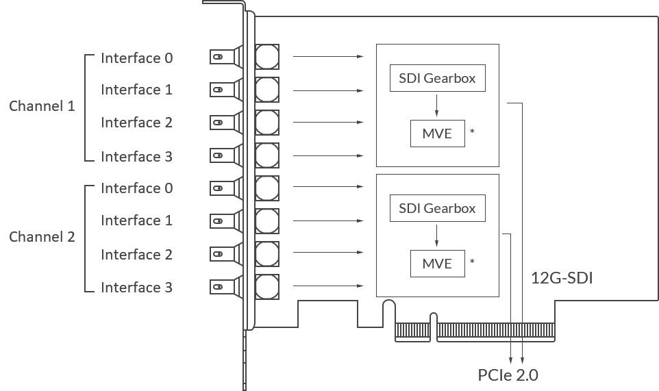 Interfaces of Pro Capture Dual SDI 4K Plus card