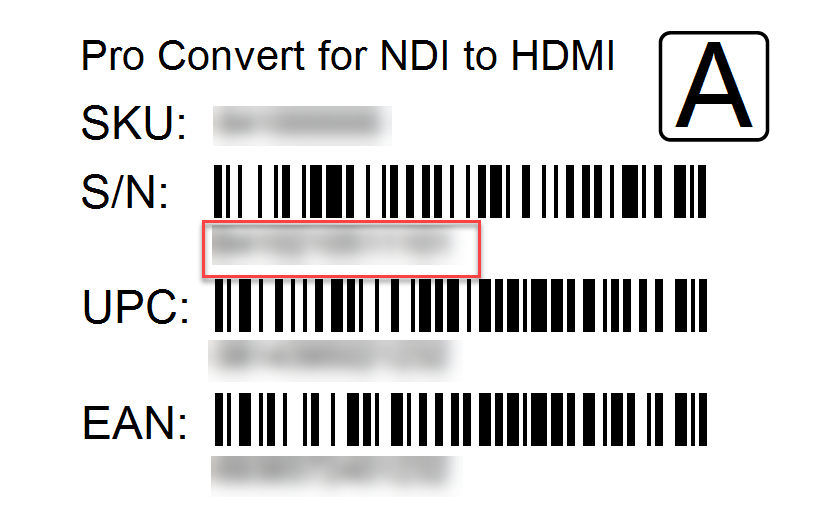 Example of Pro Convert's serial number